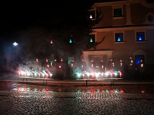 Neujahrsanblasen am Marktplatz